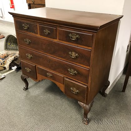 Chippendale-style Mahogany Veneer Chest of Drawers