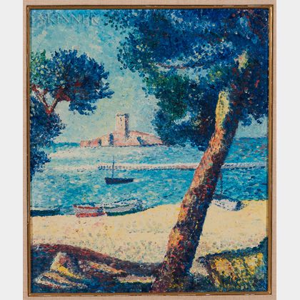 Micha Wilatch (American, 1910-1974) Pointillist-style Sunny Beach
