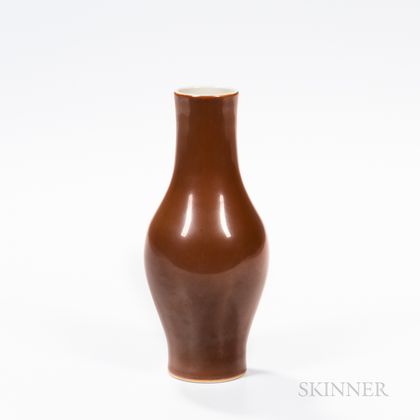 Café-au-lait-glazed Bottle Vase