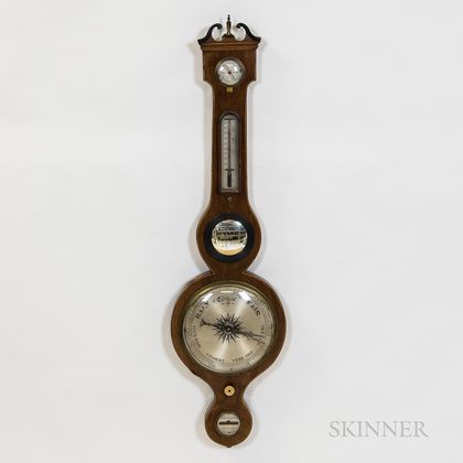 Walnut Veneer Wheel Barometer