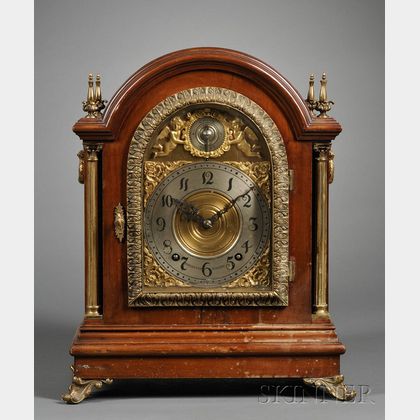 Victorian Mahogany Quarter-Chiming Bracket Clock Attributed to Elliott