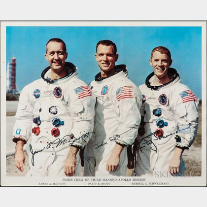 Apollo 9, Prime Crew, Autopen Signed Lithograph.