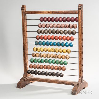 Large Standing Abacus with Ten Sets of Counting Beads
