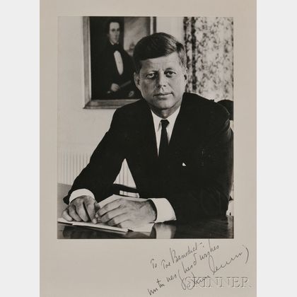 Kennedy, John Fitzgerald (1917-1963) Secretarially Inscribed Photograph.