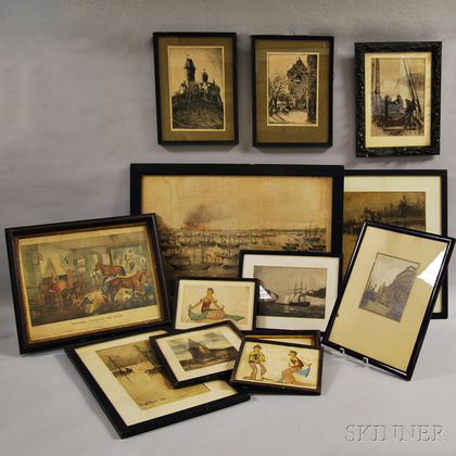 Thirteen Framed Decorative Prints