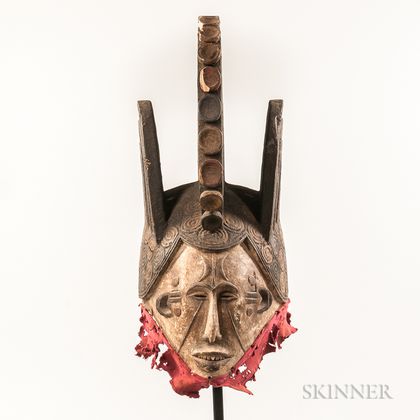 Ibo-style Carved and Painted Spirit Helmet Mask