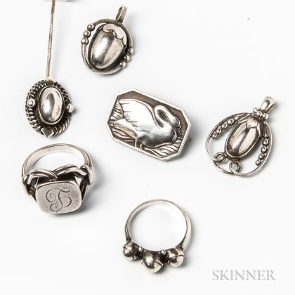 Group of Georg Jensen Sterling Silver Jewelry