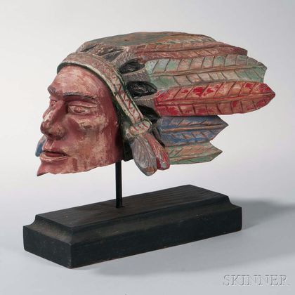 Indian Chief's Head Sculpture 