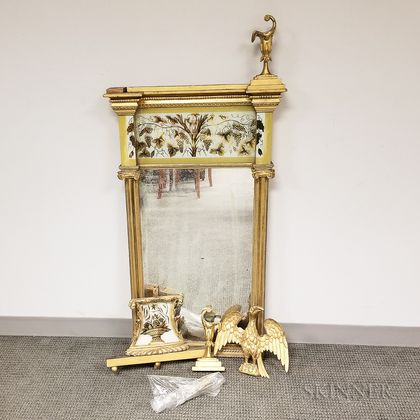 Federal Carved and Gilt Eglomise Mirror