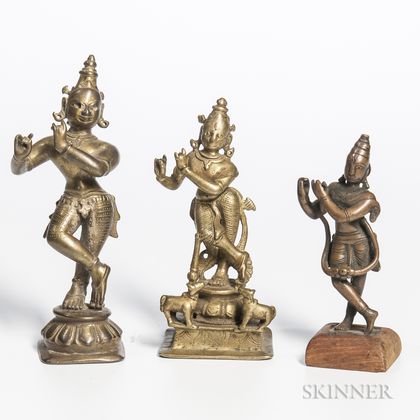 Three Votive Figures of Krishna