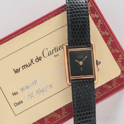 Cartier "Must de" Wristwatch with Box and Card