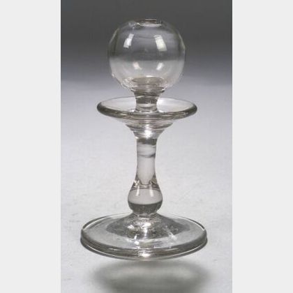 Miniature Colorless Free-blown Lace Maker&#39;s Fluid Lamp