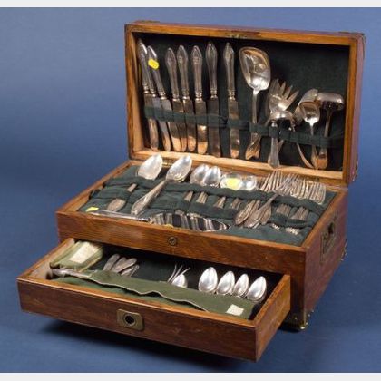 Towle Sterling "Mary Chilton" Flatware Service with Oak Chest