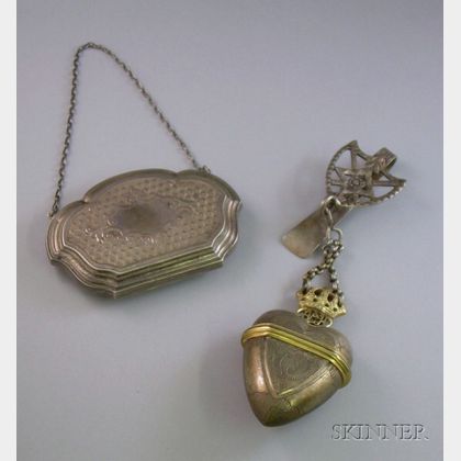 Victorian Silver Plate Purse and a Dutch Silver Chatelaine