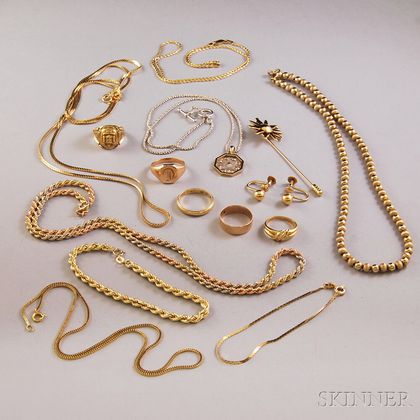 Small Group of Assorted Gold Jewelry