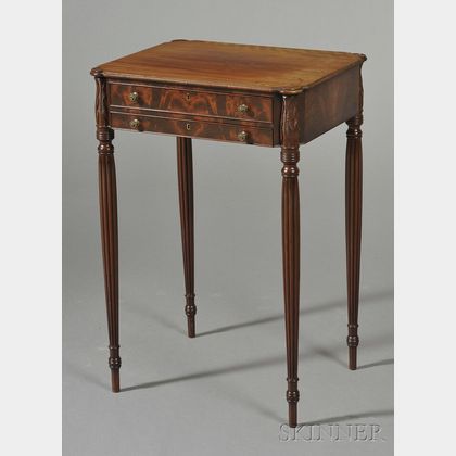 Federal-style Carved Mahogany and Mahogany Veneer Work Table