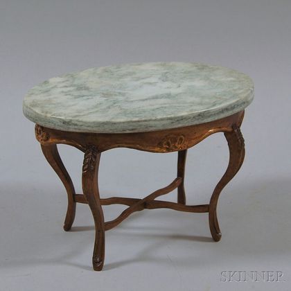 Miniature Marble-topped Oval Doll's Table