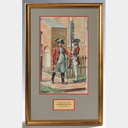 Framed Original Don Troiani Watercolor of Cornwallis at Yorktown