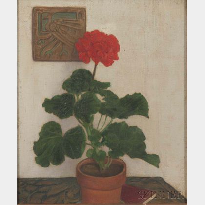 Paul W. Fuerstenberg (American, 1875-1953) Still Life with a Red Geranium.