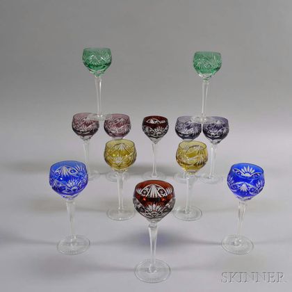 Set of Twelve Cut-to-clear Wineglasses