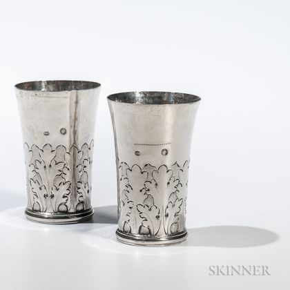 Pair of German Silver Beakers