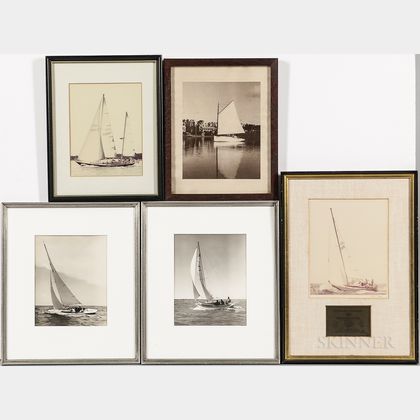 Five Vintage Sailboat Photographs