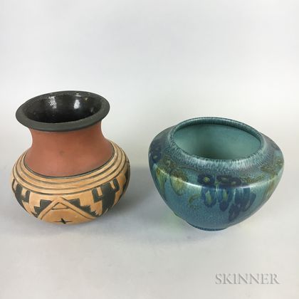 Rookwood Bowl and Weller Pottery Vase