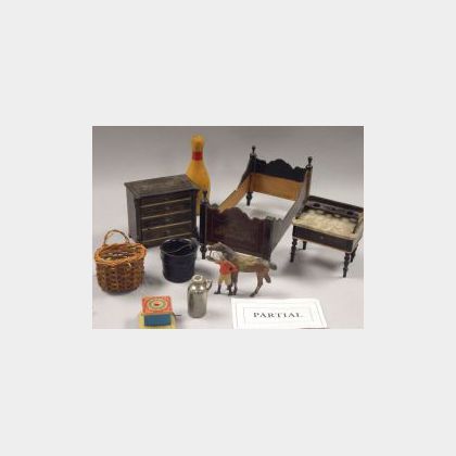 Box of Miscellaneous Doll House Furniture and Accessories. 