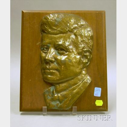 John F. Kennedy Commemorative Bronze Portrait Plaque