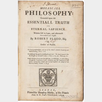 Fludd, Robert (1574-1637) Mosaicall Philosophy: Grounded upon the Essentiall Truth or Eternal Sapience.