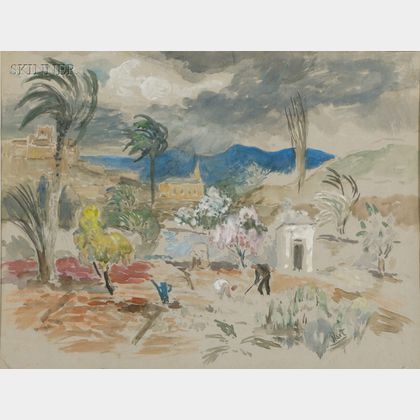 Pop (George Overbury) Hart (American, 1868-1933) Mr. Borg in His Garden /An Algerian Landscape