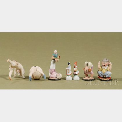 Group of Continental Bisque and Porcelain Miniature Figurines
