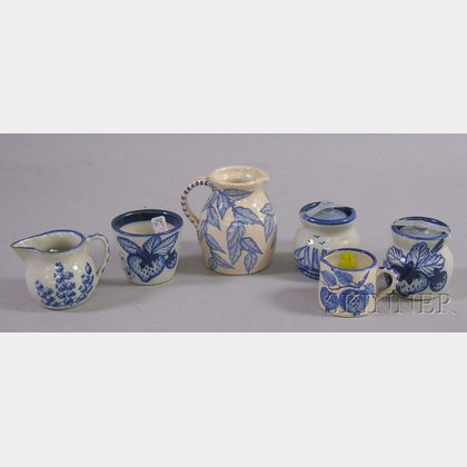 Six Dorchester Pottery Decorated Tableware Items. 
