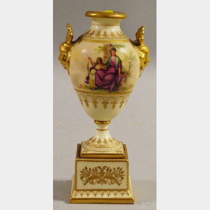 Austria Gilt and Hand-painted Porcelain Urn