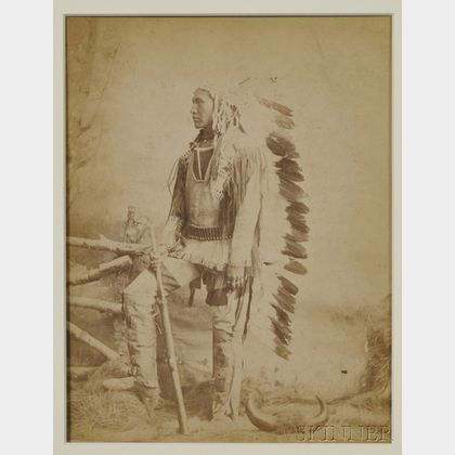 Orlando S. Goff Albumen Print of a "Crow Warrior in Full Dress,"