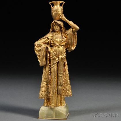 Continental School, Early 20th Century Gilt-bronze Figure of a Gypsy Water-carrier