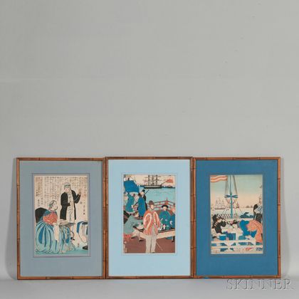 Five Ukiyo-e Woodblock Prints