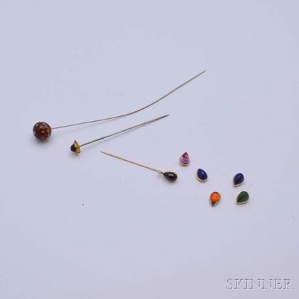 Group of Stickpins and Hatpins