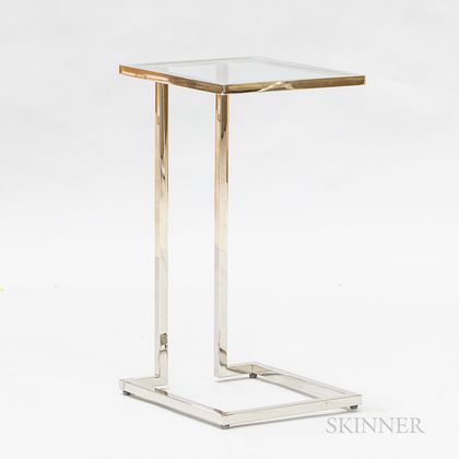 Eileen Gray-type Modern Glass and Steel Stand
