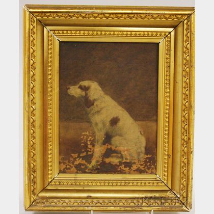 Framed 19th/20th Century American School Oil on Canvas Portrait of a Dog "Fay,"