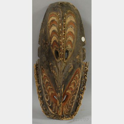 Carved Polychrome New Guinea Mask