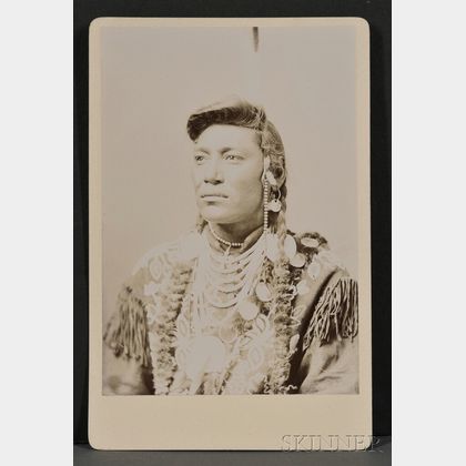 Cabinet Card by F.J. Haynes of Crow Indian Chief Little Head