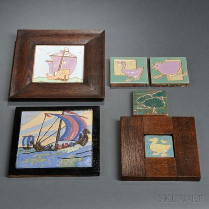 Six Arts & Crafts Tiles 
