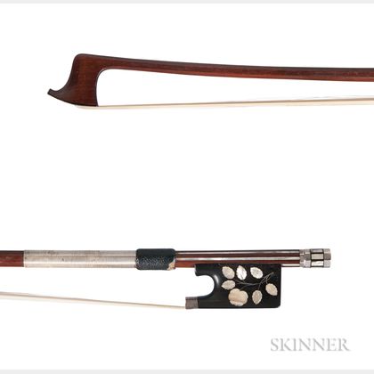 Silver-mounted Violoncello Bow, Christian Wilhelm Knopf, c. 1830