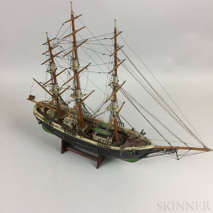 Carved and Painted Wood Ship Model of the Flying Cloud 
