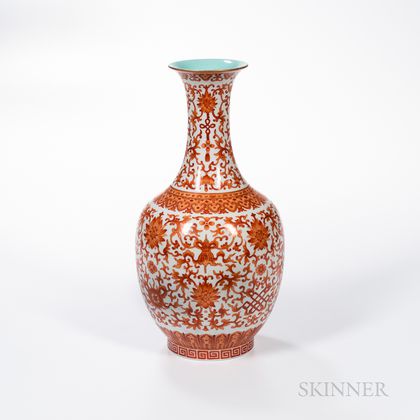 Iron Red-enameled Vase