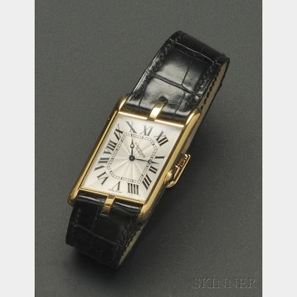 18kt Gold "Tank Asymetrique" Wristwatch, Cartier