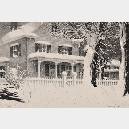 Stow Wengenroth (American, 1906-1978) December Snow (Greenport, New York)