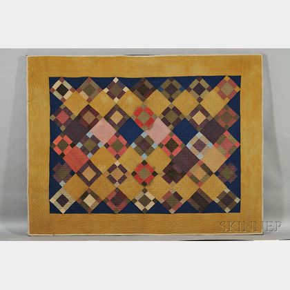 Amish Geometric Pieced Wool Quilt