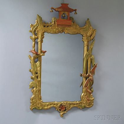 Chinese Chippendale-style Gilt Pagoda Mirror